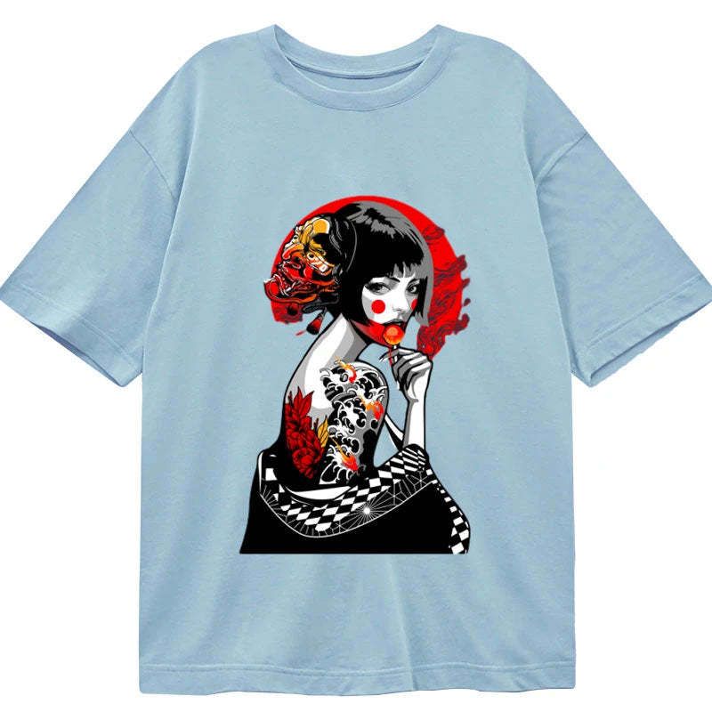 vintage japanese geisha pop art t-shirt
