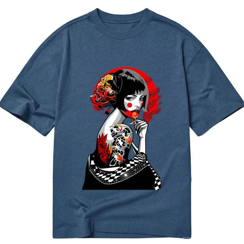 japanese geisha unisex t-shirt for daily wear