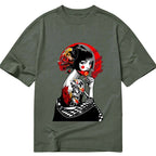 japanese geisha unisex t-shirt for daily wear