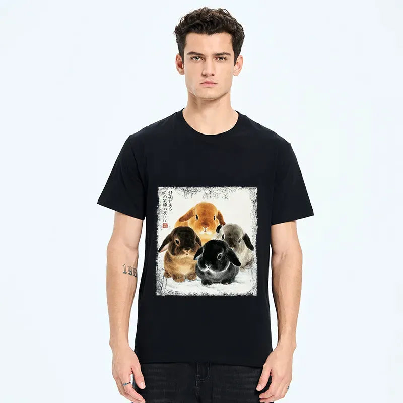 Kyoto-Lion The Ink Wash Rabbit Is Watching You Classic T-Shirt