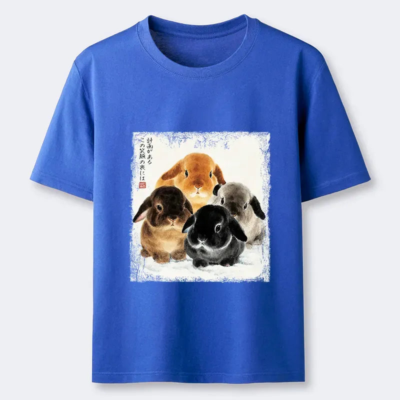 Japanese ink wash rabbit t-shirt