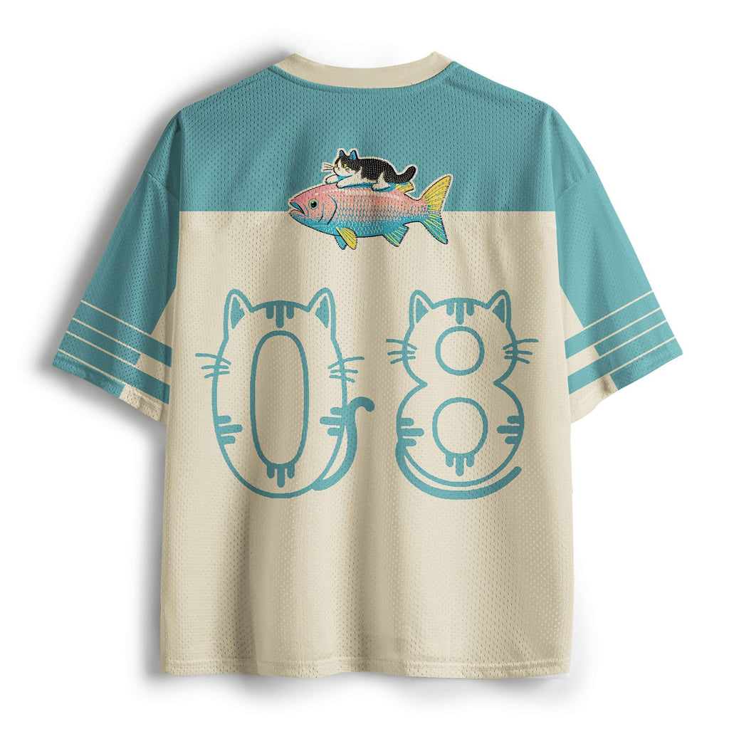 Kyoto-Lion Funny Lucky Koi Cat Mesh Jersey