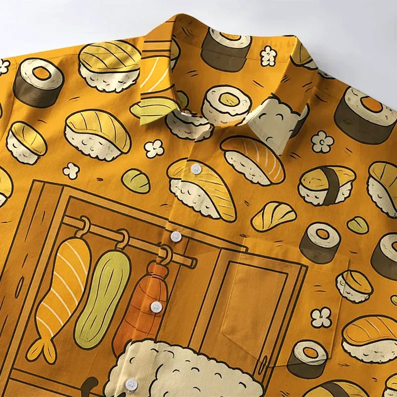 Kyoto-Lion Sushi Clothes Selection Button-up Shirt