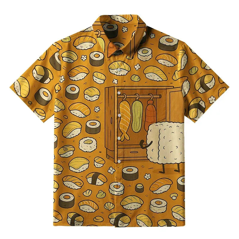 Kyoto-Lion Sushi Clothes Selection Button-up Shirt