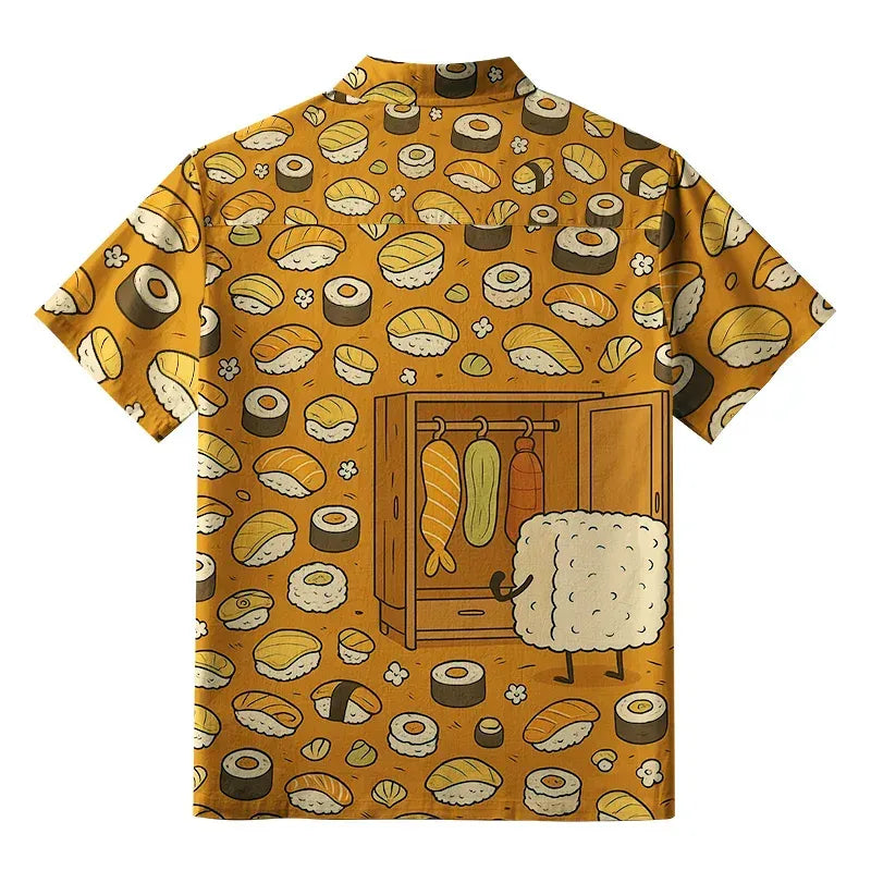 Kyoto-Lion Sushi Shirt for Casual Vacation