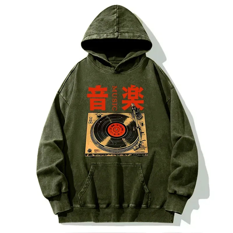 Vintage Music Record Player Hoodie