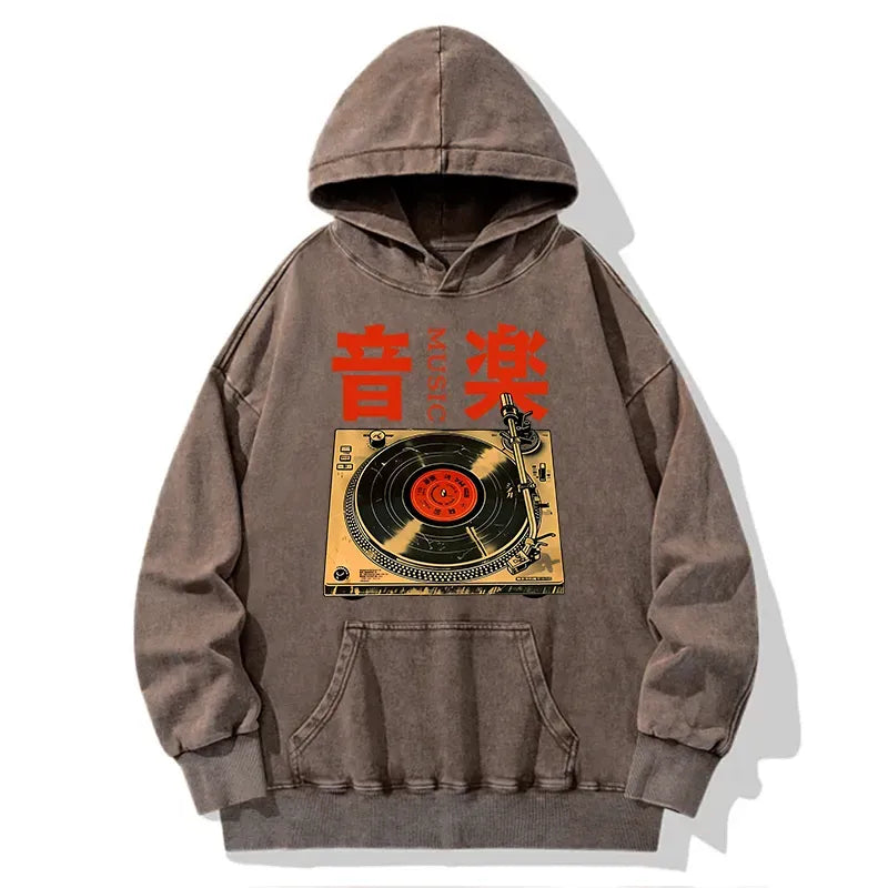 Vintage Music Record Player Hoodie