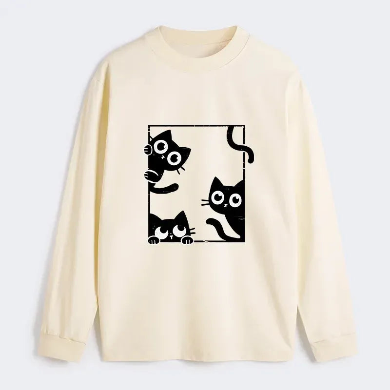 Classic long sleeve shirt for cat lovers