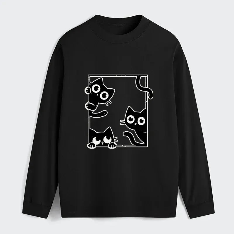 Classic long sleeve shirt for cat lovers