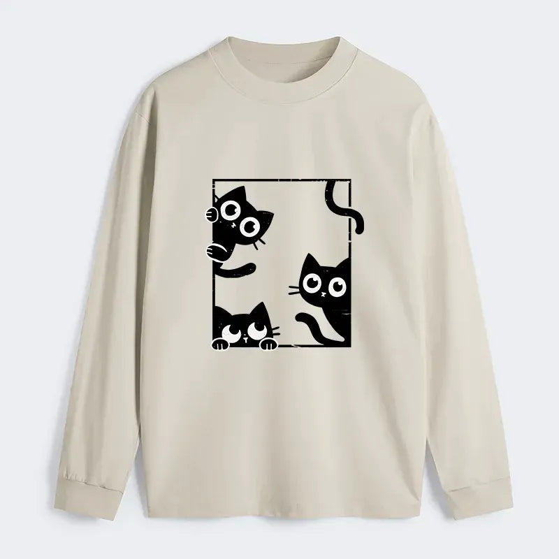 Classic long sleeve shirt for cat lovers