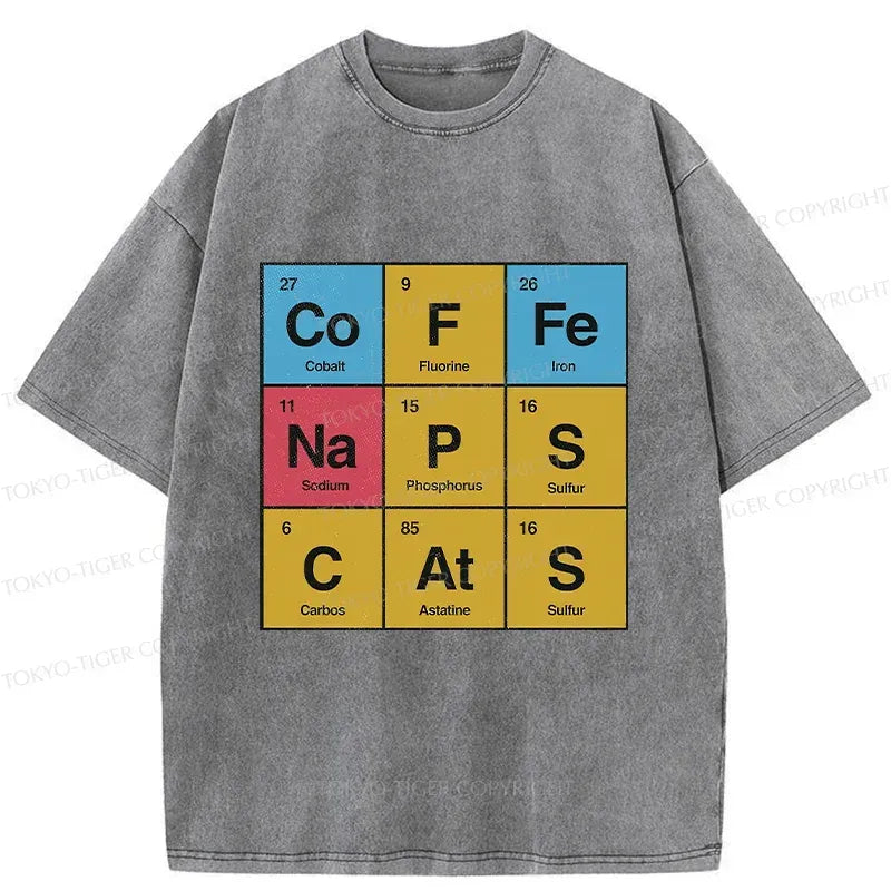 Kyoto-Lion Table Of Daily Life Elements Washed T-Shirt