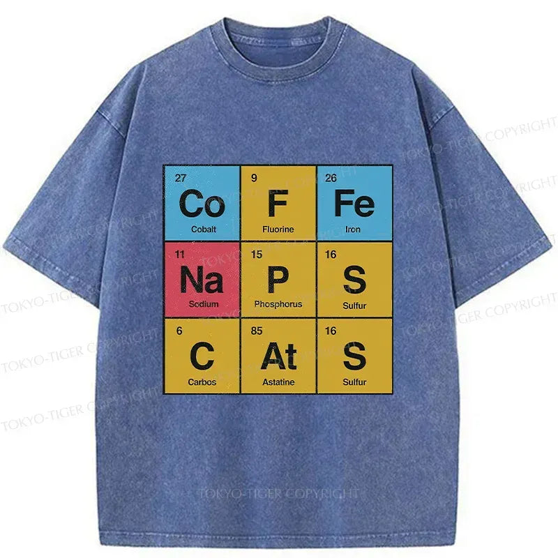 Kyoto-Lion Table Of Daily Life Elements Washed T-Shirt