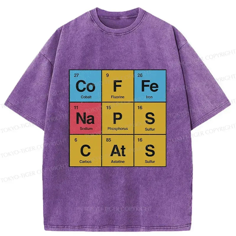 Kyoto-Lion Table Of Daily Life Elements Washed T-Shirt