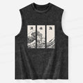 Kyoto-Lion Japanese Art Wave Washed Tank