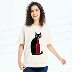 Japanese Vintage Cat Tee for Summer