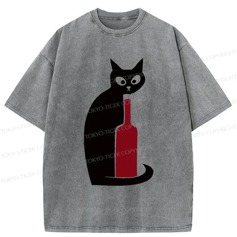 Japanese Vintage Cat Tee for Summer
