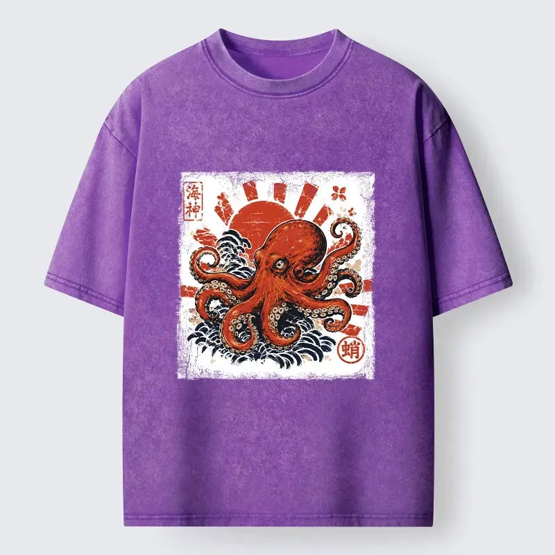 Unisex Japanese Ukiyo-e Octopus Tee
