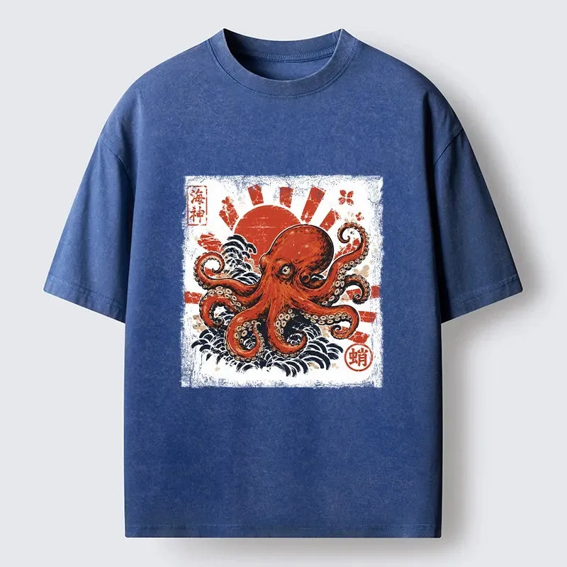 Unisex Japanese Ukiyo-e Octopus Tee