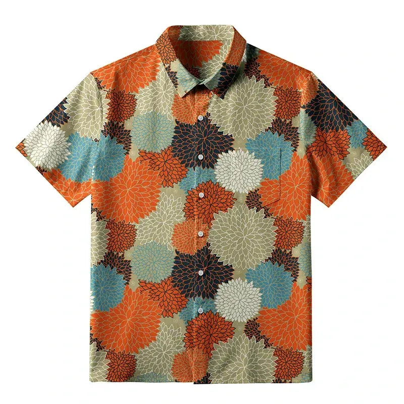 Vintage Japanese Floral Shirt for Summer