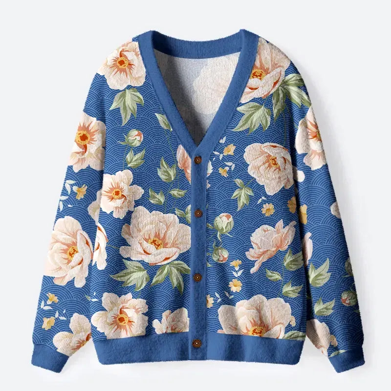 Japanese Woodblock Print Cardigan