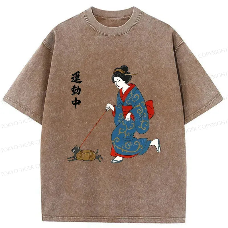 Unisex Kimono Cat T-Shirt for Gift Idea