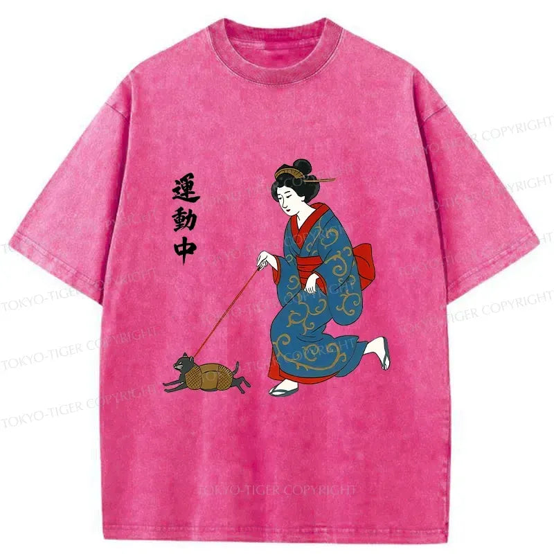 Washed Vintage Cat T-Shirt with Free Shipping