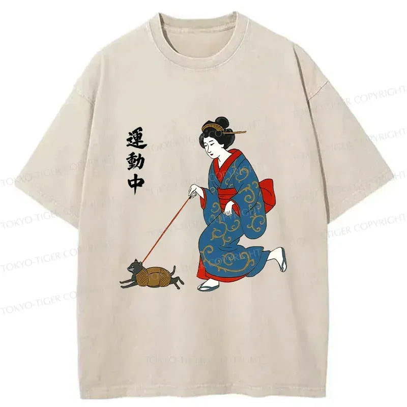 Unisex Kimono Cat T-Shirt for Gift Idea