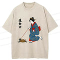 Unisex Kimono Cat T-Shirt for Gift Idea