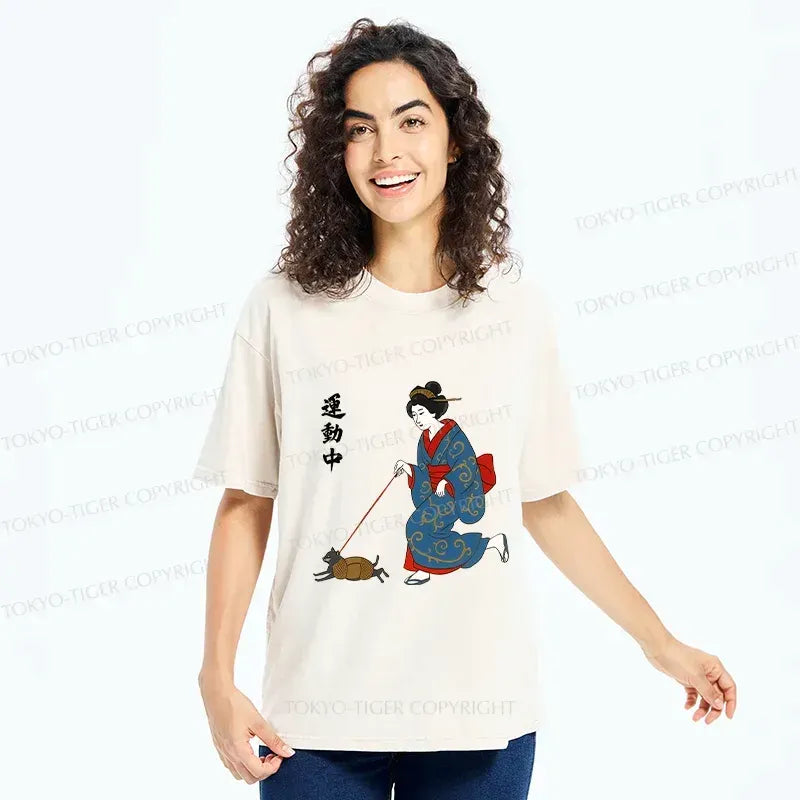 Unisex Kimono Cat T-Shirt for Gift Idea