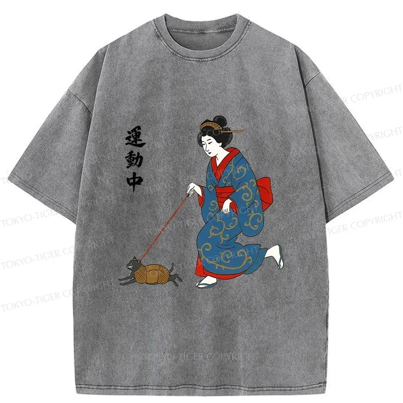 Washed Vintage Cat T-Shirt with Free Shipping