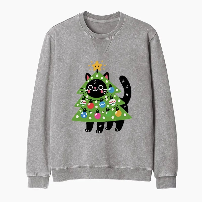 Unisex Cat Christmas Sweatshirt Free Shipping