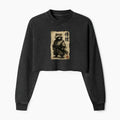 Kyoto-Lion Retro Raccoon Samurai Washed Crop Sweatshirt
