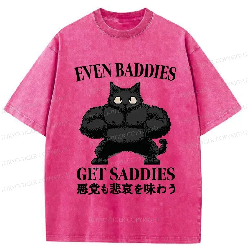 Funny Japanese Washed T-Shirt for Daily Wear