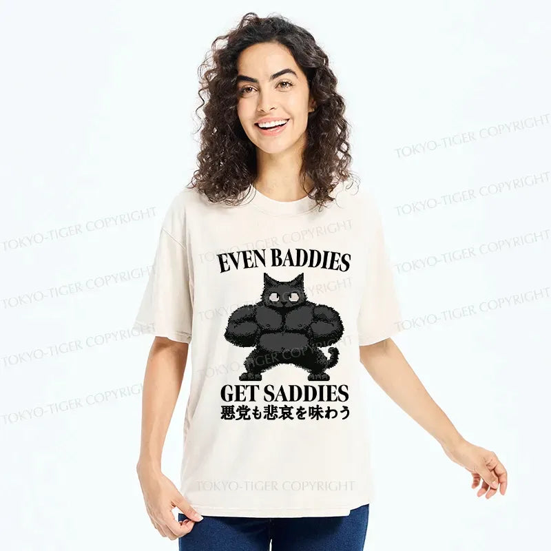 Funny Japanese Washed T-Shirt for Daily Wear