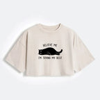 Japanese Washed Crop T-Shirt for Women
