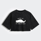 Japanese Washed Crop T-Shirt for Women