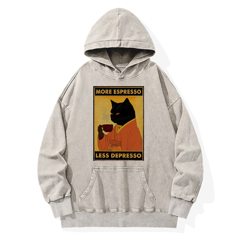Kyoto-Lion Increase Espresso Decrease Distress Washed Hoodie