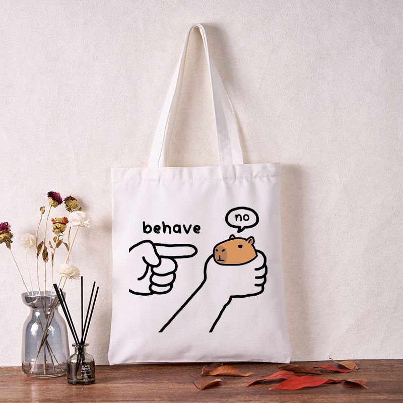 Japanese Capybara Canvas Tote Bag