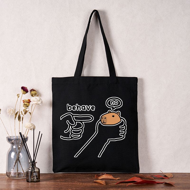 Kyoto-Lion Capybara Tote Bag for Daily Wear