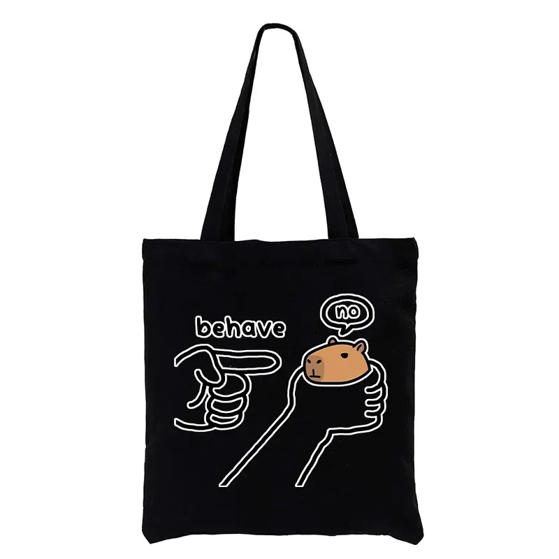 Kyoto-Lion Capybara Tote Bag for Daily Wear