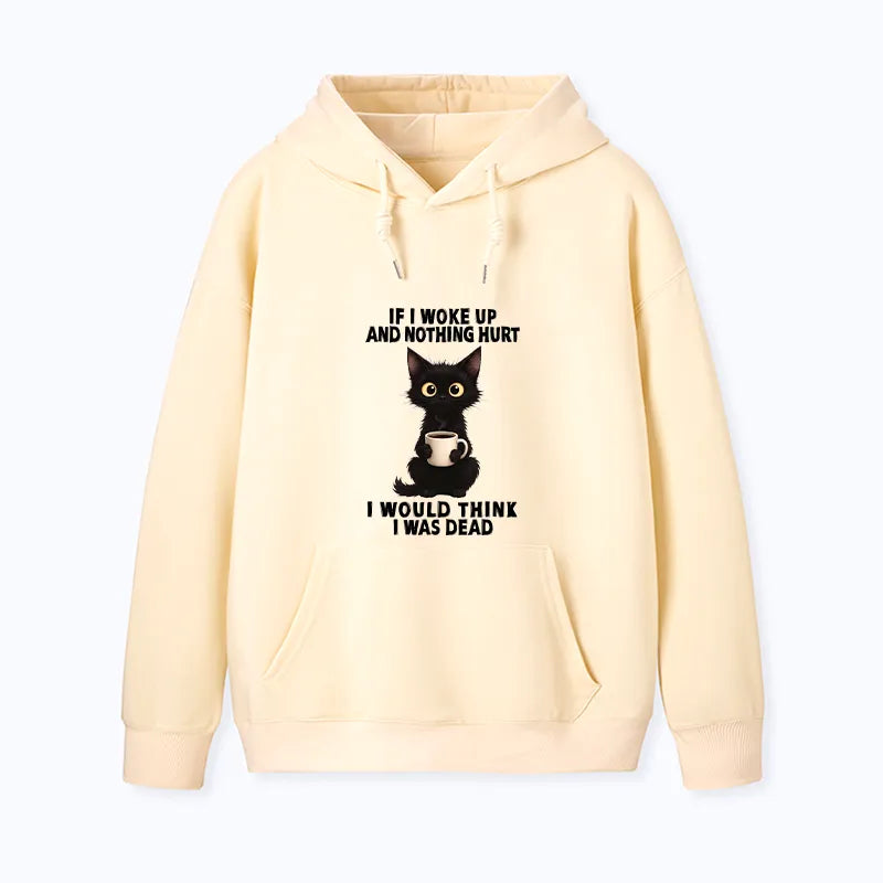 Kyoto-Lion Funny Cute Black Cat And Coffee Meme Classic Hoodie