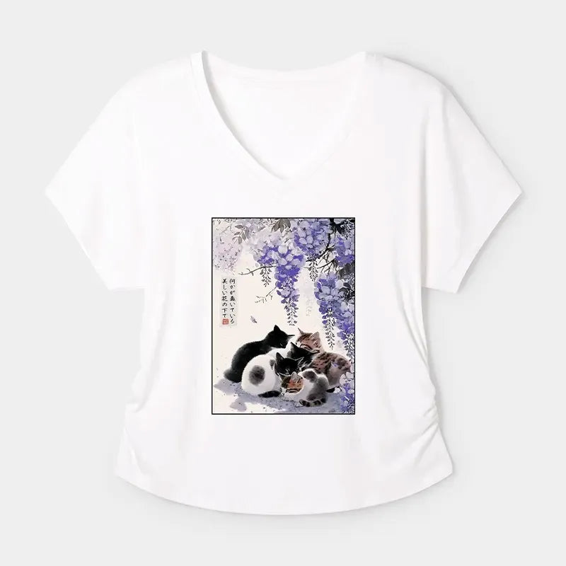 Kyoto-Lion Cats plotting under the wisteria Modal Dolman Sleeve T-Shirt