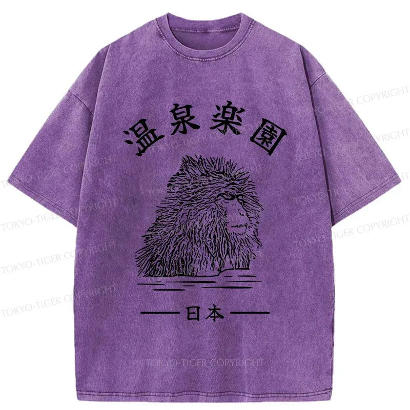 Kyoto-Lion Hot Spring Monkey Washed T-Shirt
