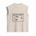 Kyoto-Lion Confused Drunk Checkbox Graphic Women's Washed Tank Tops