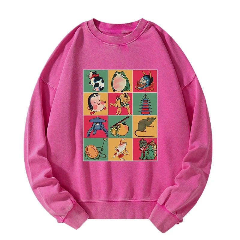 japanese washed sweatshirt with free shipping