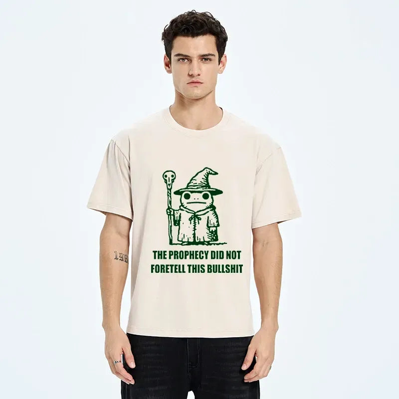 Funny Wizard Frog Washed T-Shirt for Daily Wear