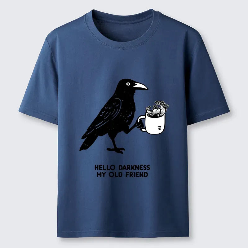 Kyoto-Lion Crow Drinking Black Coffee Funny Classic T-Shirt