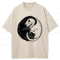 Kyoto-Lion Yin Yang Cat Washed T-Shirt