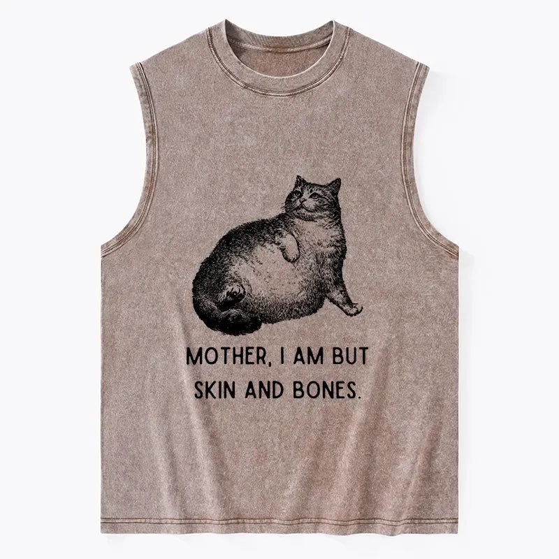 vintage washed cat tank top free shipping