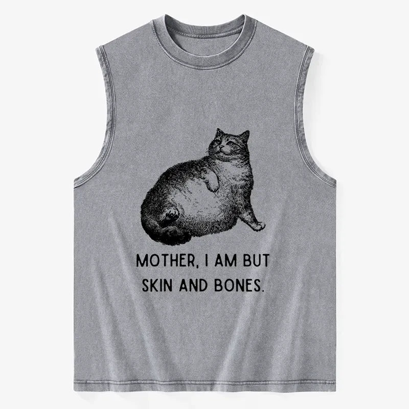 vintage washed cat tank top free shipping